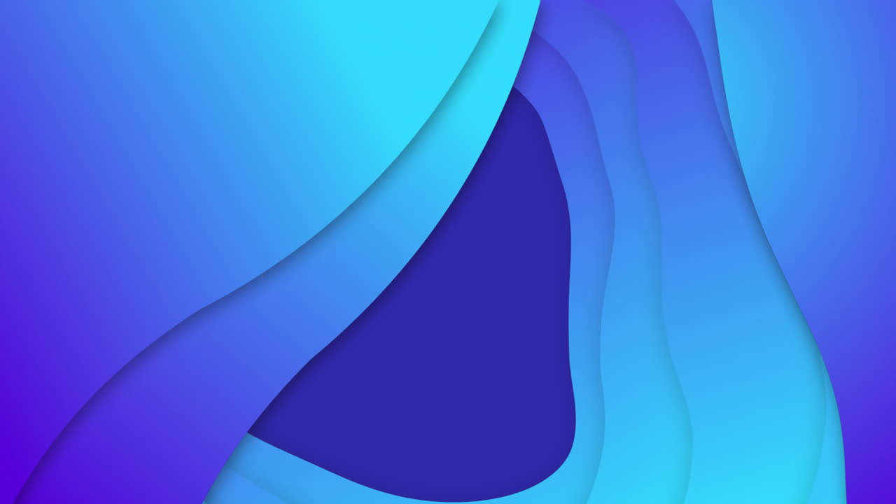 Animation of blue shapes moving over black background
