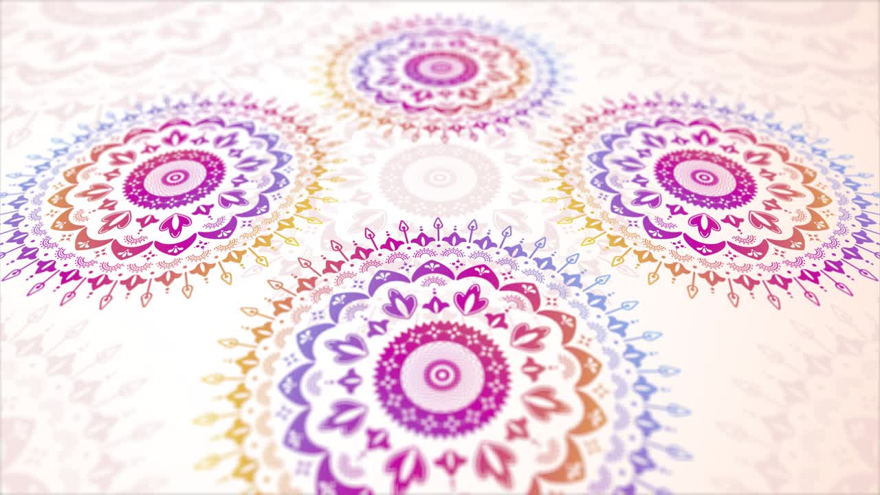 animación de fondo de ornamento folclórico étnico con mandala floral abstracta. bucle