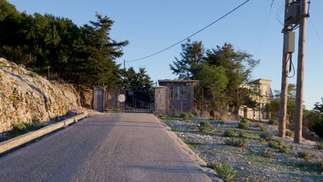 abandoned military base entrance on mountain