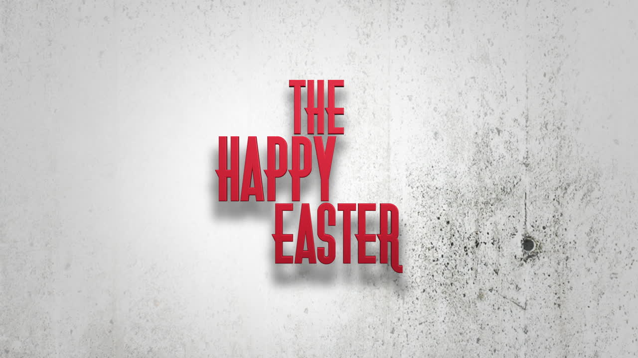Happy Easter on grunge wall in detective style