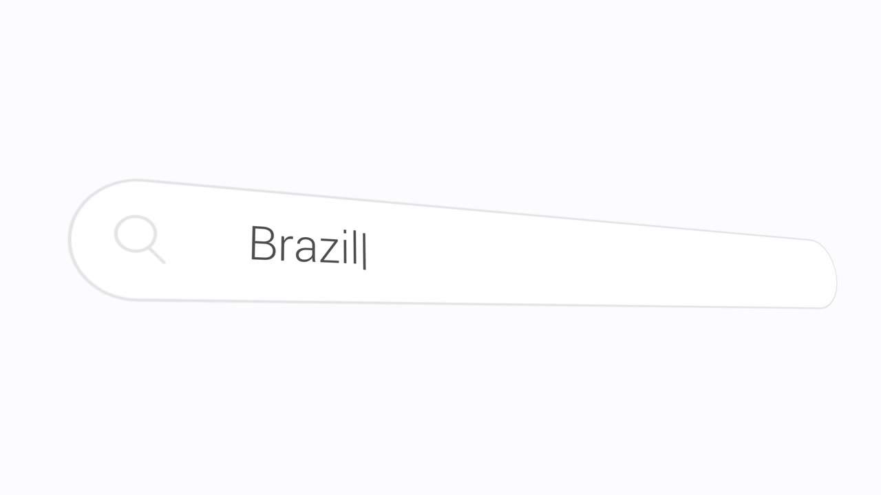 Searching And Typing Brazil In The Internet Browser - Close Up