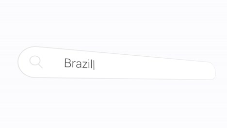 searching and typing brazil in the internet browser - close up