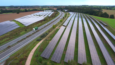 next to the freeway a20 in germany is a solar park