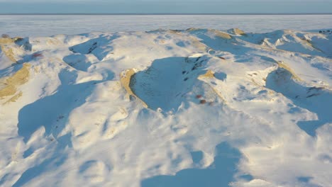 vista aérea de las dunas en invierno