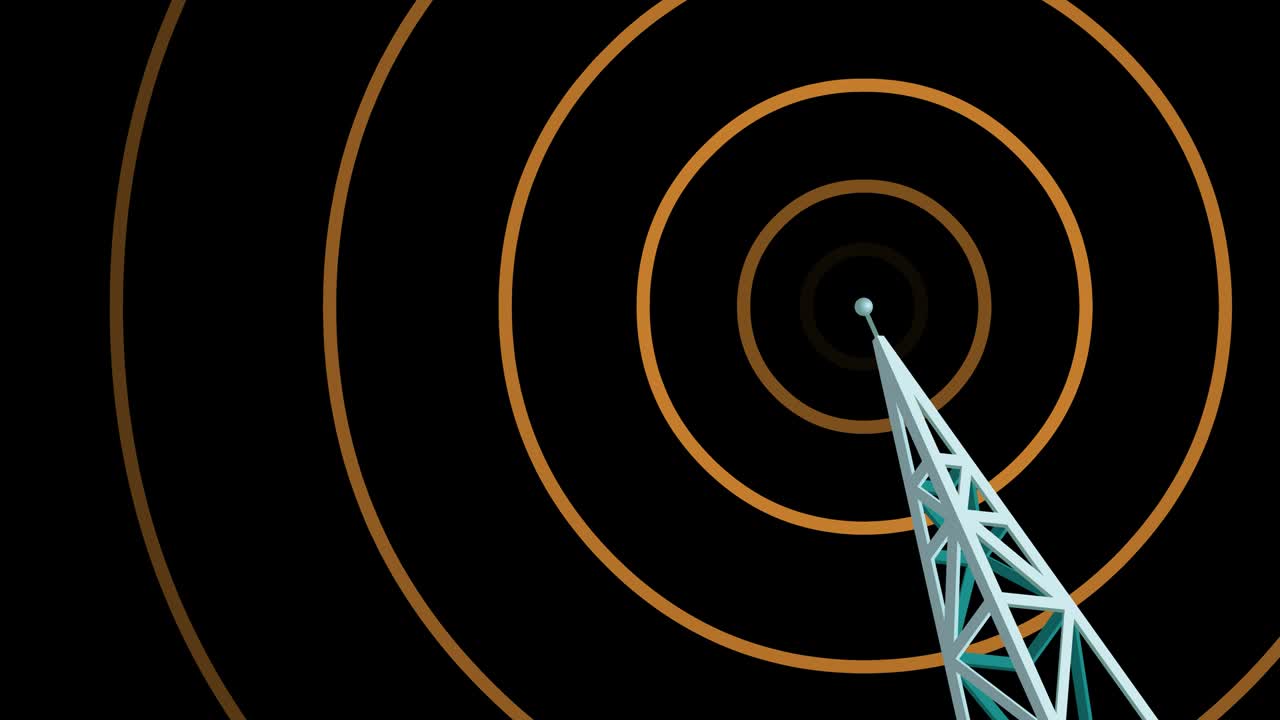 라디오 타워 파동 - 루프 가능한 w/ 알파 채널