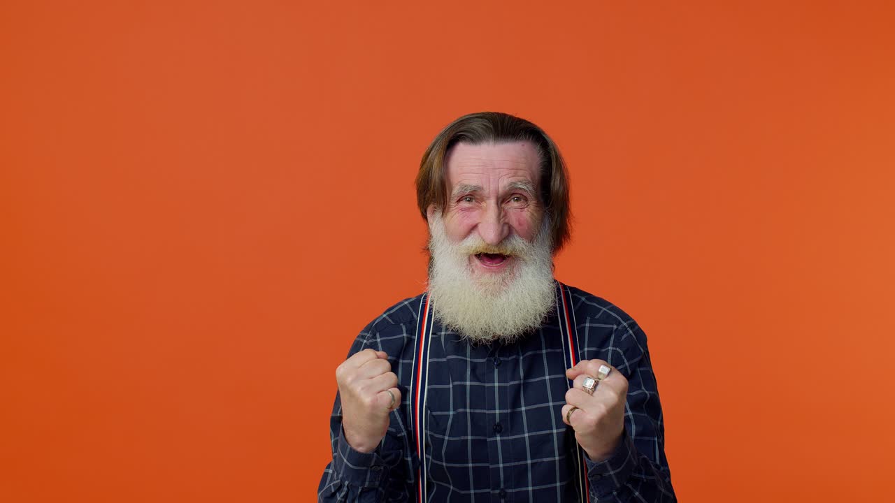 Happy Senior Man with White Beard