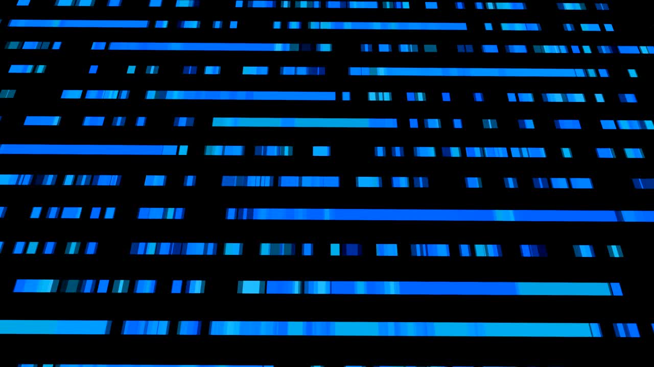 직사각형의 빠른 움직임을 가진 기술적 배경. 추상적인 파란색 배경