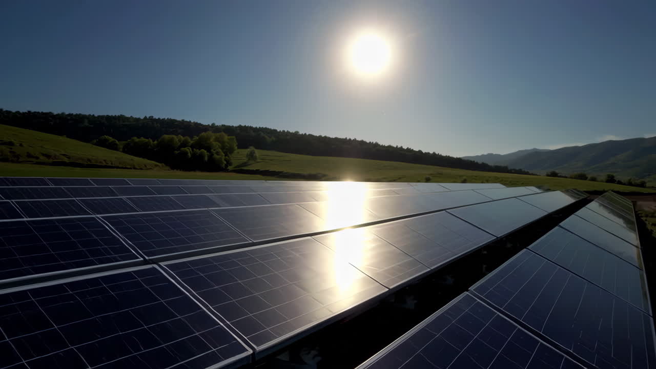 Solar Panels on a Mountain Landscape