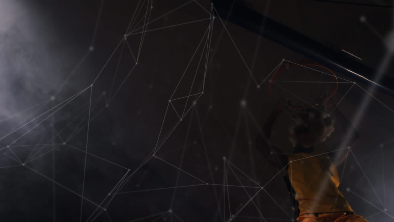 conexión a la red con el jugador de baloncesto jugando