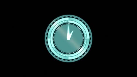 Animation of moving kaleidoscopic shapes and clock over black background