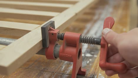 tightening pipe clamp japanese style wooden furniture build