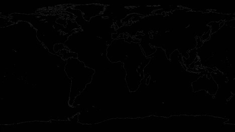 animación de escaneo del mapa del mundo 2d en monocromo