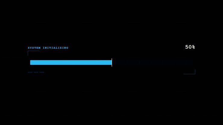 Digital System Loading Progress Bar with Percentage Counter