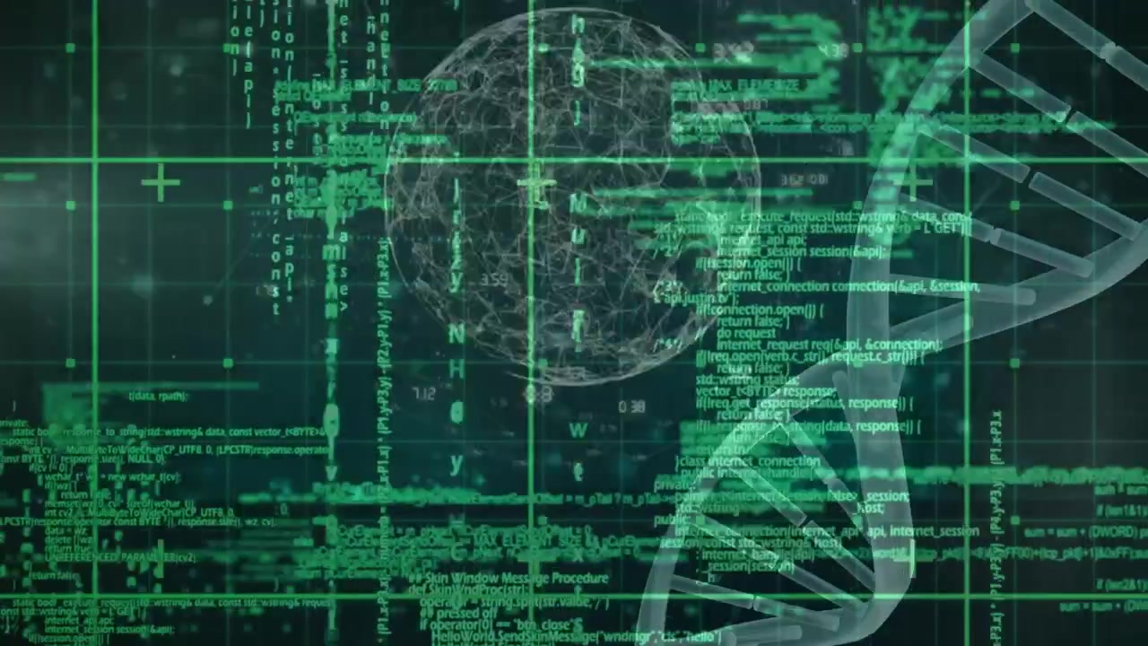 Animation of data processing in green space