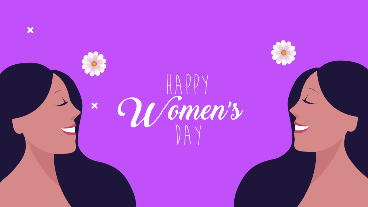 행복한 여자들과 함께 행복한 여성의 날 편지 카드