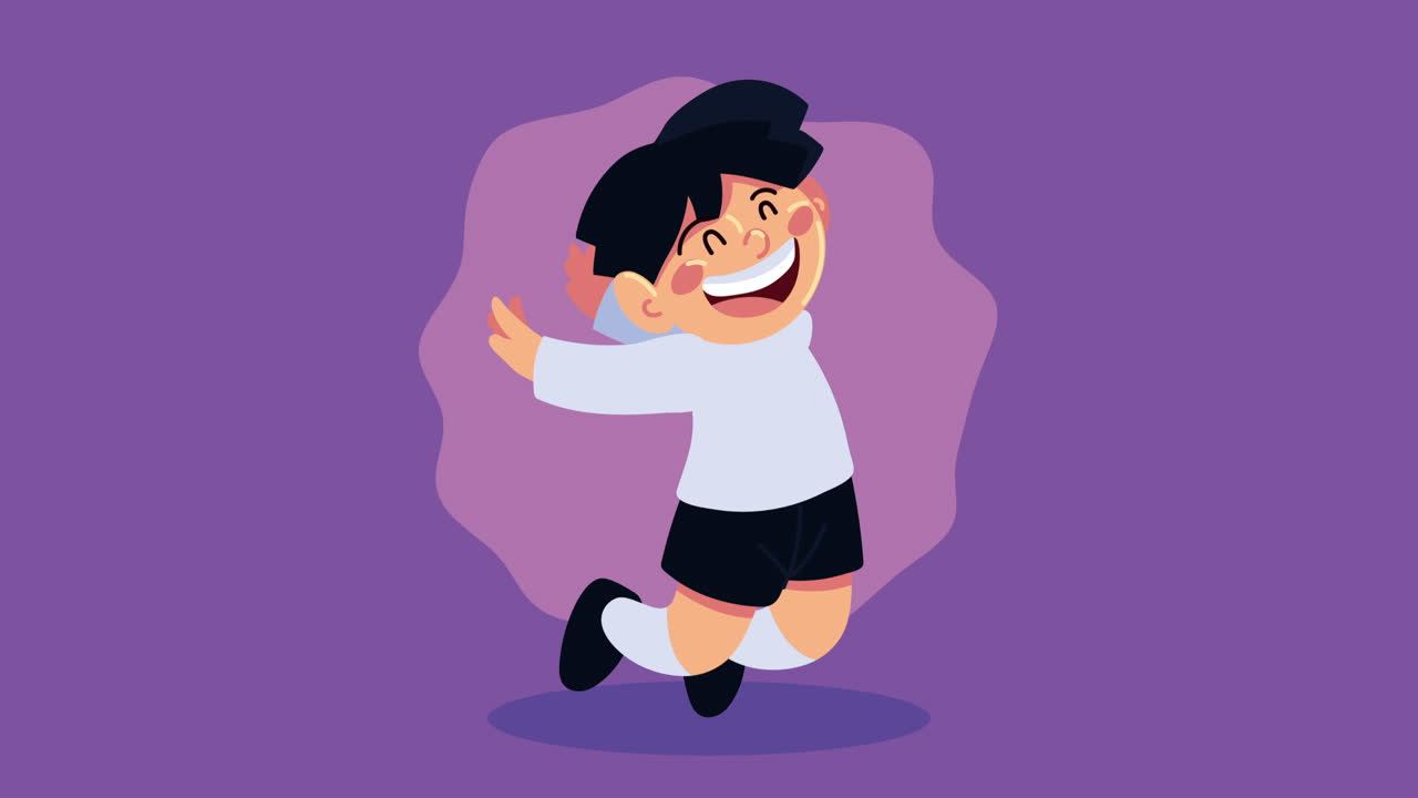 el personaje de salto del chico asiático lindo