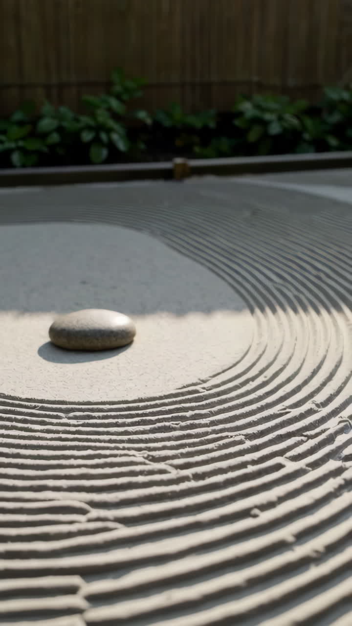 Zen Garden with Single Stone
