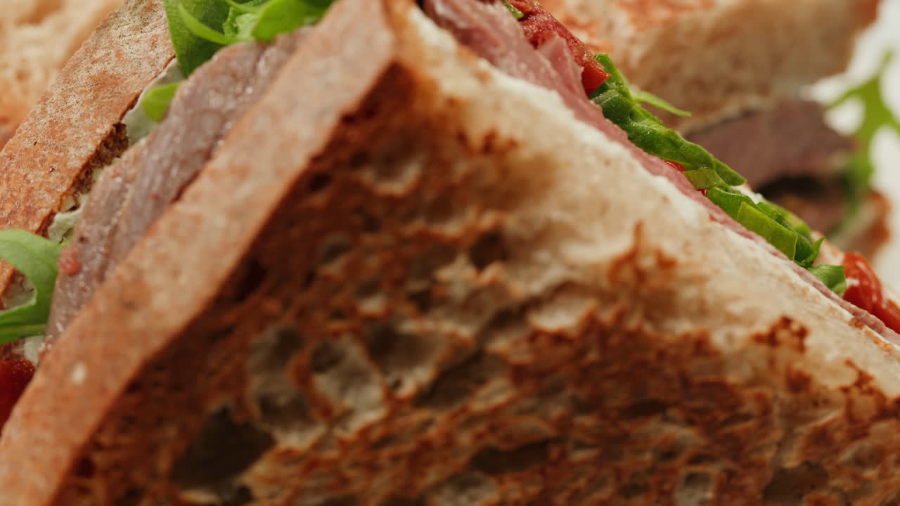 Primo piano di un delizioso panino
