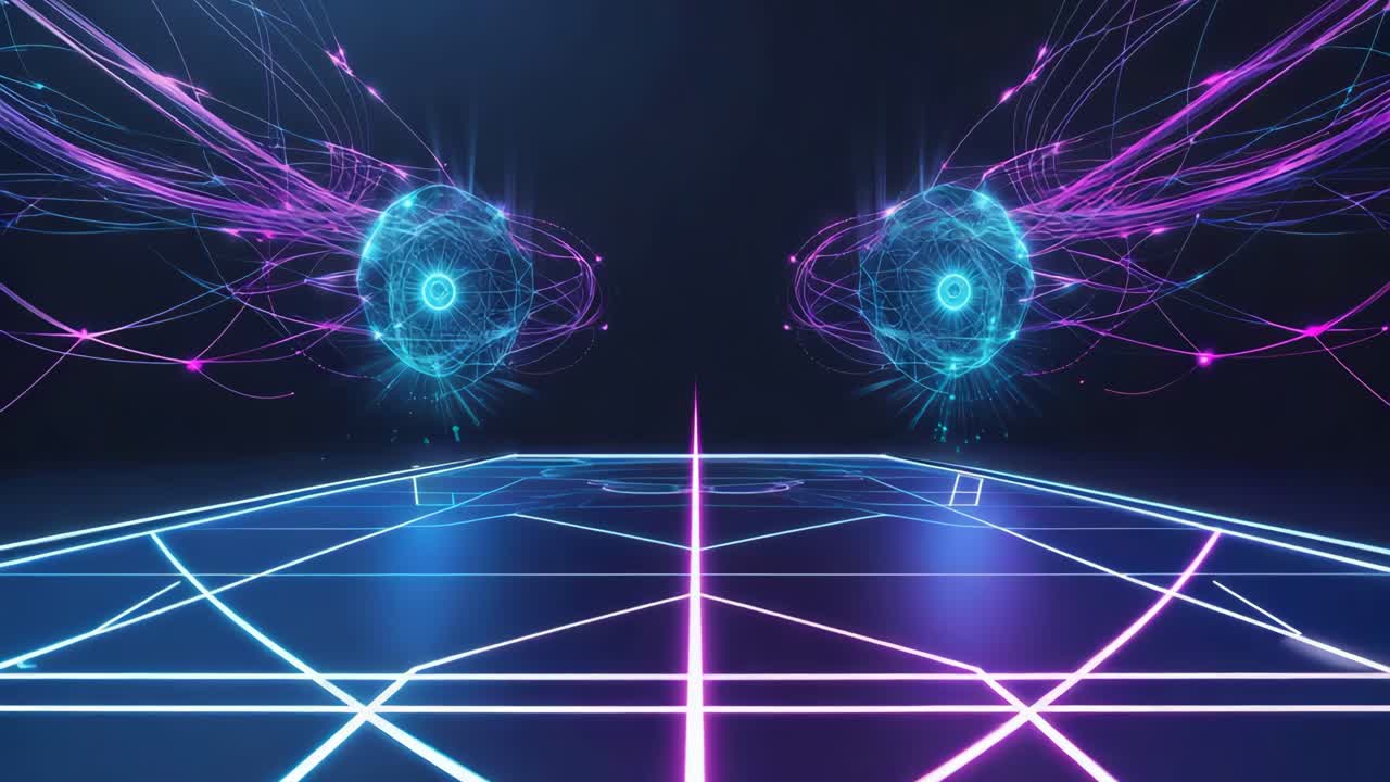 Abstract Glowing Neon Future Technology Background