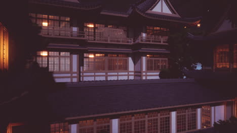casa tradicional japonesa por la noche