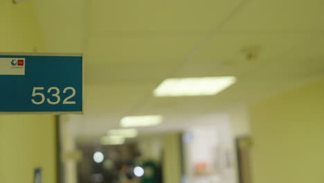 hospital corridor with room number 532