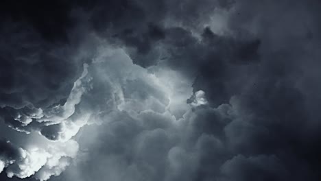 4k thunderstorm, dark clouds moving over dark sky