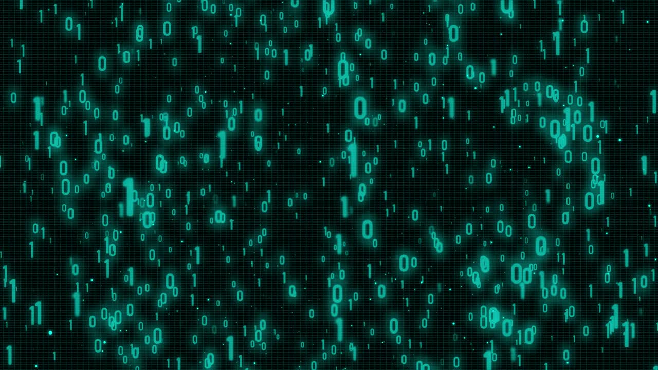 Green Digital Number Security Flickering Fall Down Motion