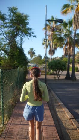 woman running outdoors