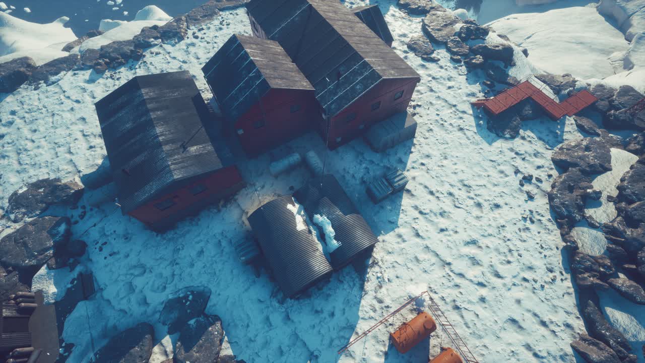 Arial view of antarctic base and scientific research station | Premium ...