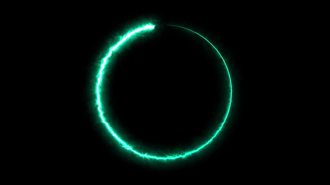 fondo de electricidad abstracto. marco de círculo brillante. energía de energía conducida. parpadeo elipse de neón.