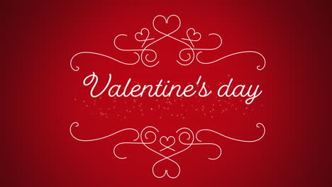 animation of valentines day on red background