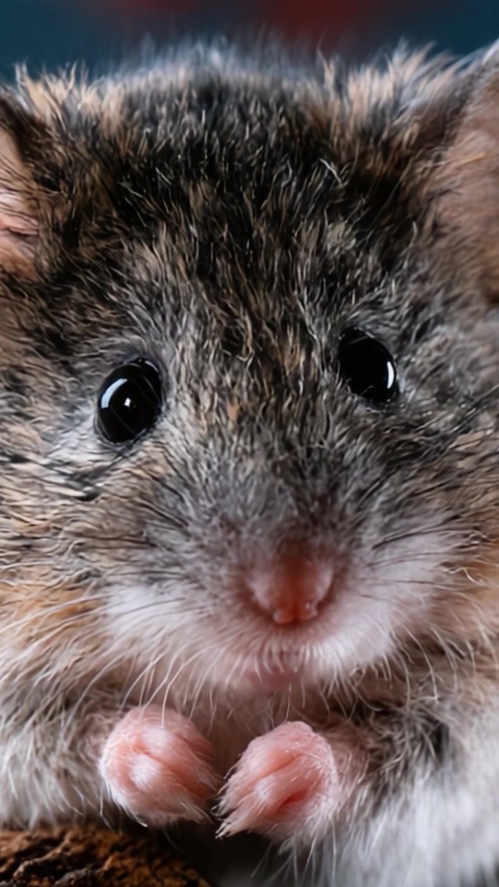 Primo piano accattivante di un delicato topo che rivela le sue intricate caratteristiche, mettendo in mostra la bellezza delle creature della natura con dettagli mozzafiato.