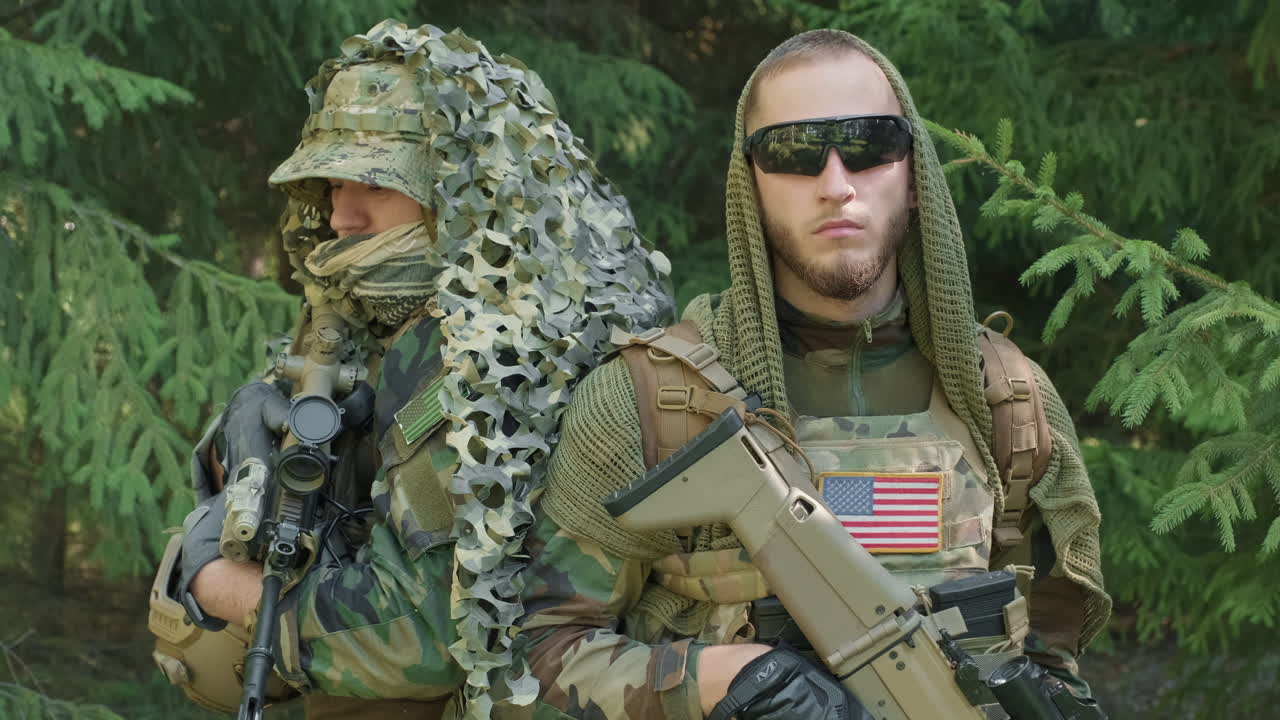 Portrait Of Military Men In Disguise