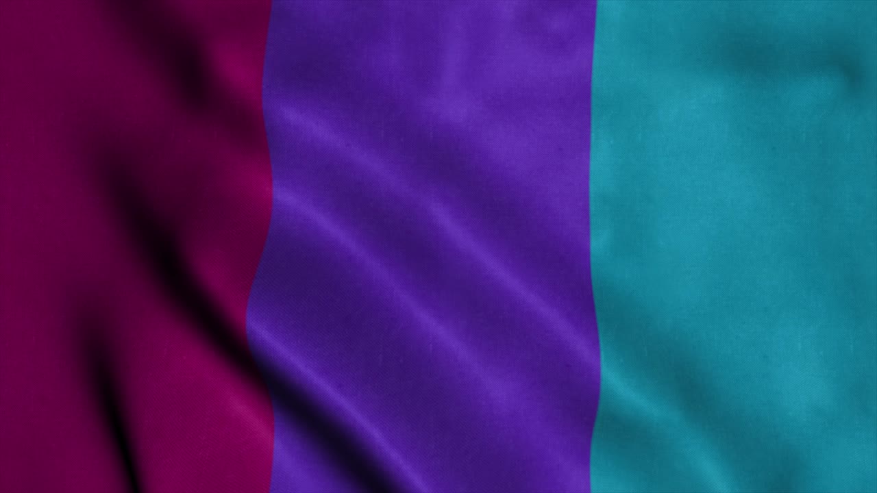 animación en 3d de orgullo de género andrógino ondeando en el viento