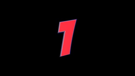 1, one, number comic number, with alpha matte, loop