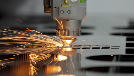 CNC-Laser-cutting-of-metal,-modern-industrial-technology.