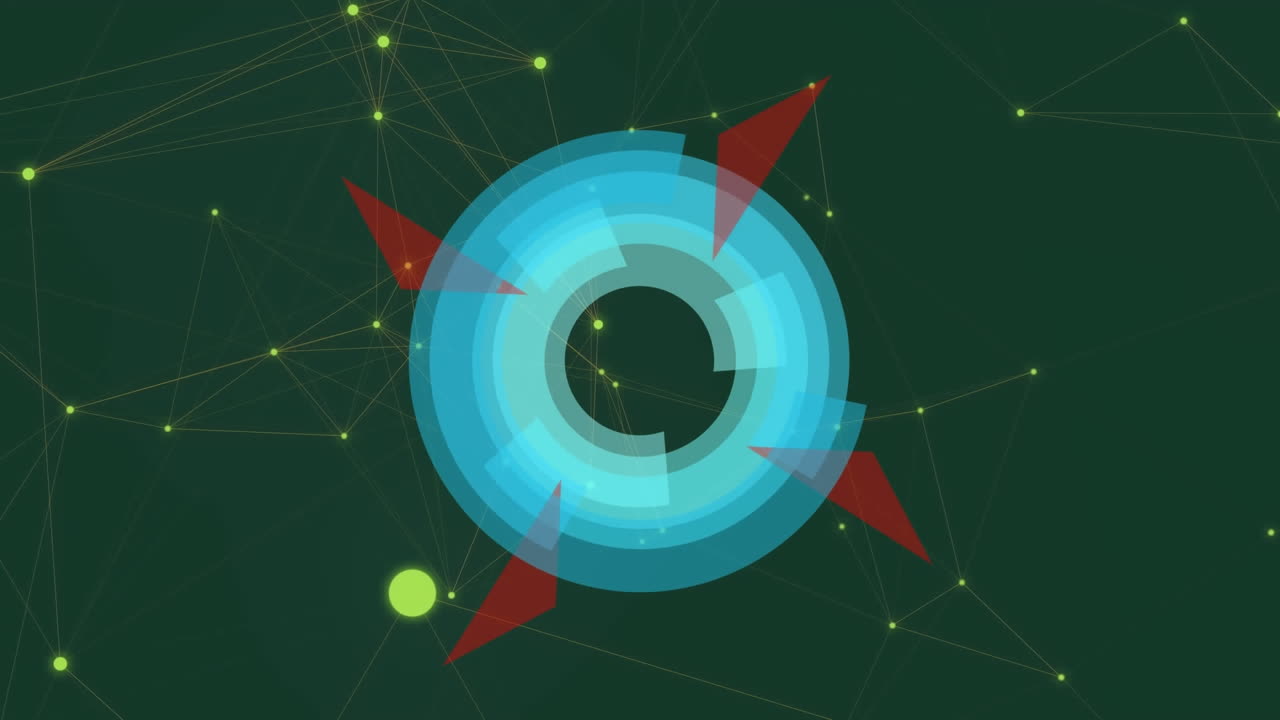 animación de círculos de alcance que se mueven en un bucle sin costuras en un fondo oscuro