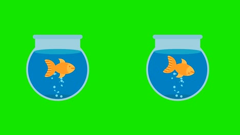 cartoon fish tanks with dead fish and live fish