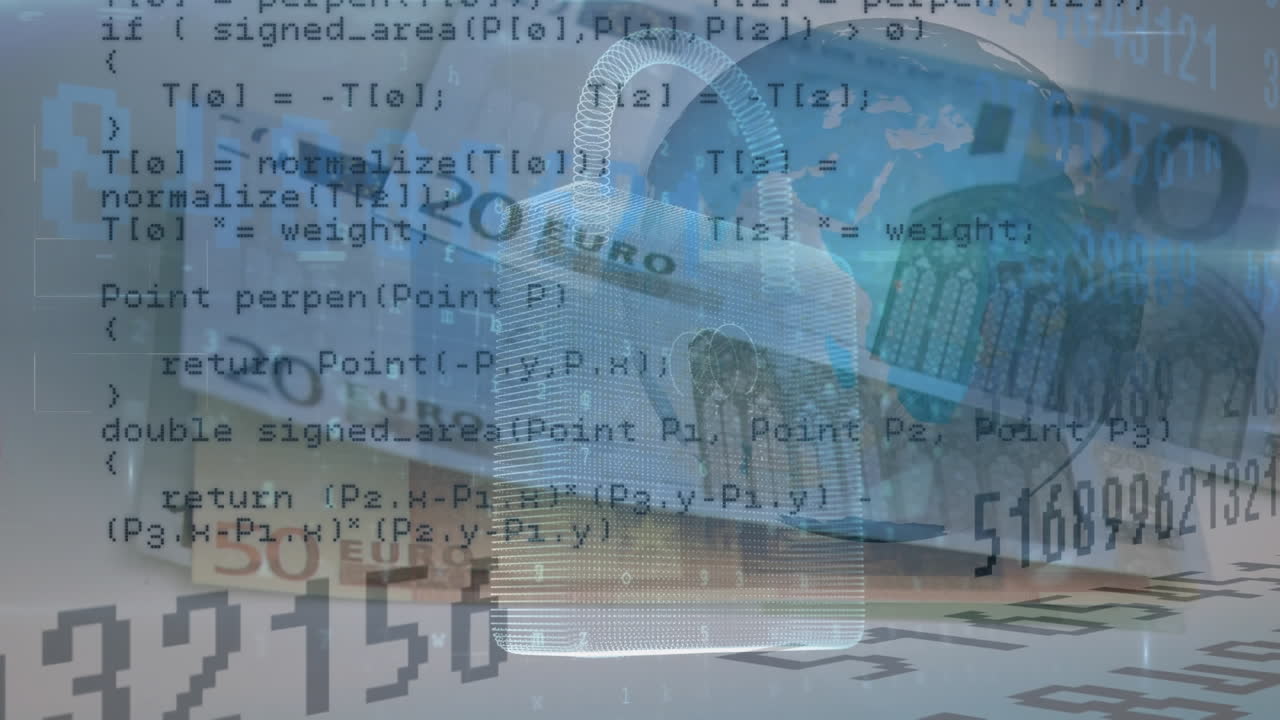 animación de números y procesamiento de datos sobre los billetes en euros