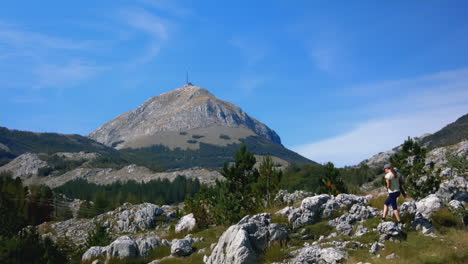 hiking in the mountains