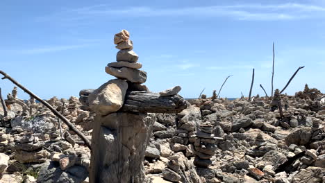 stacked stones overlooking the sea on the island of dugi otok sali croatia