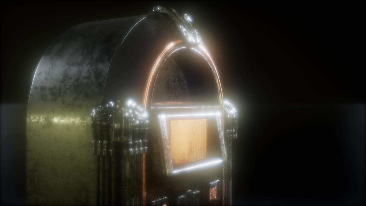 el jukebox retro en la oscuridad