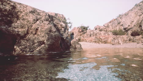 tranquil stream through rocks