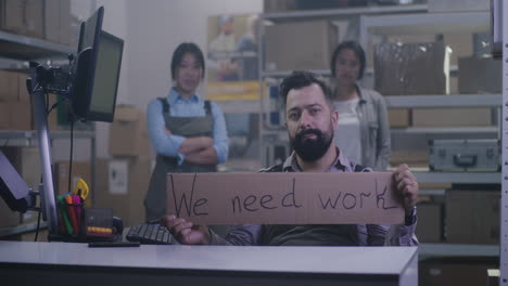 workers protest, demand more work