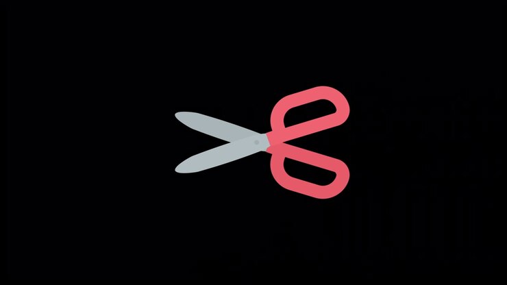 Simple and cute scissors animation Black Background