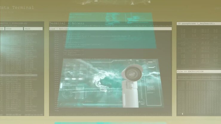 Animation af databehandling over grøn baggrund