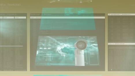 animation of data processing over green background