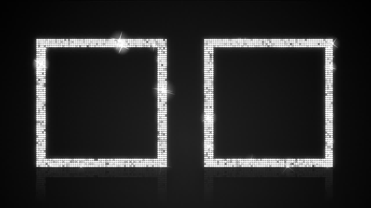 dos cajas cuadradas brillantes de glamour con bucle mate