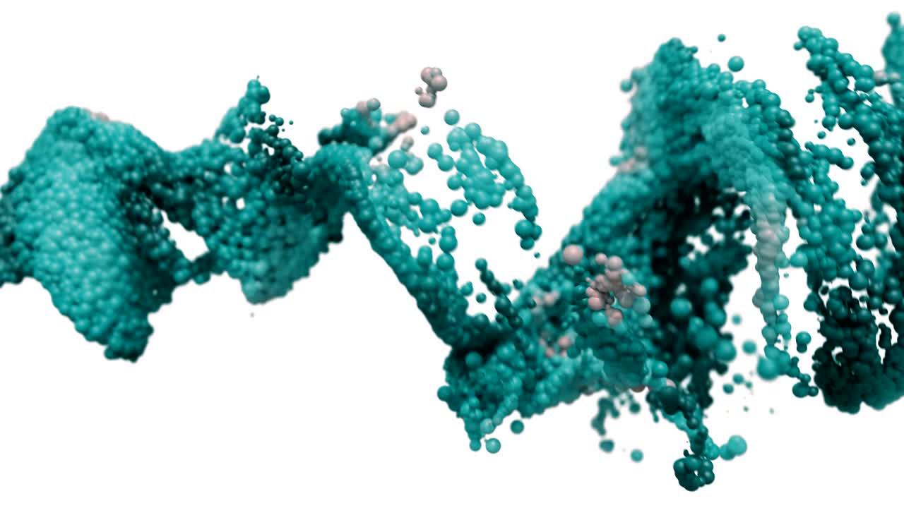 partículas abstractas que fluyen a través del marco.