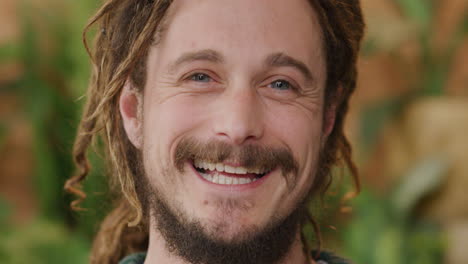 happy farmer man smiling portrait in cannibis shop